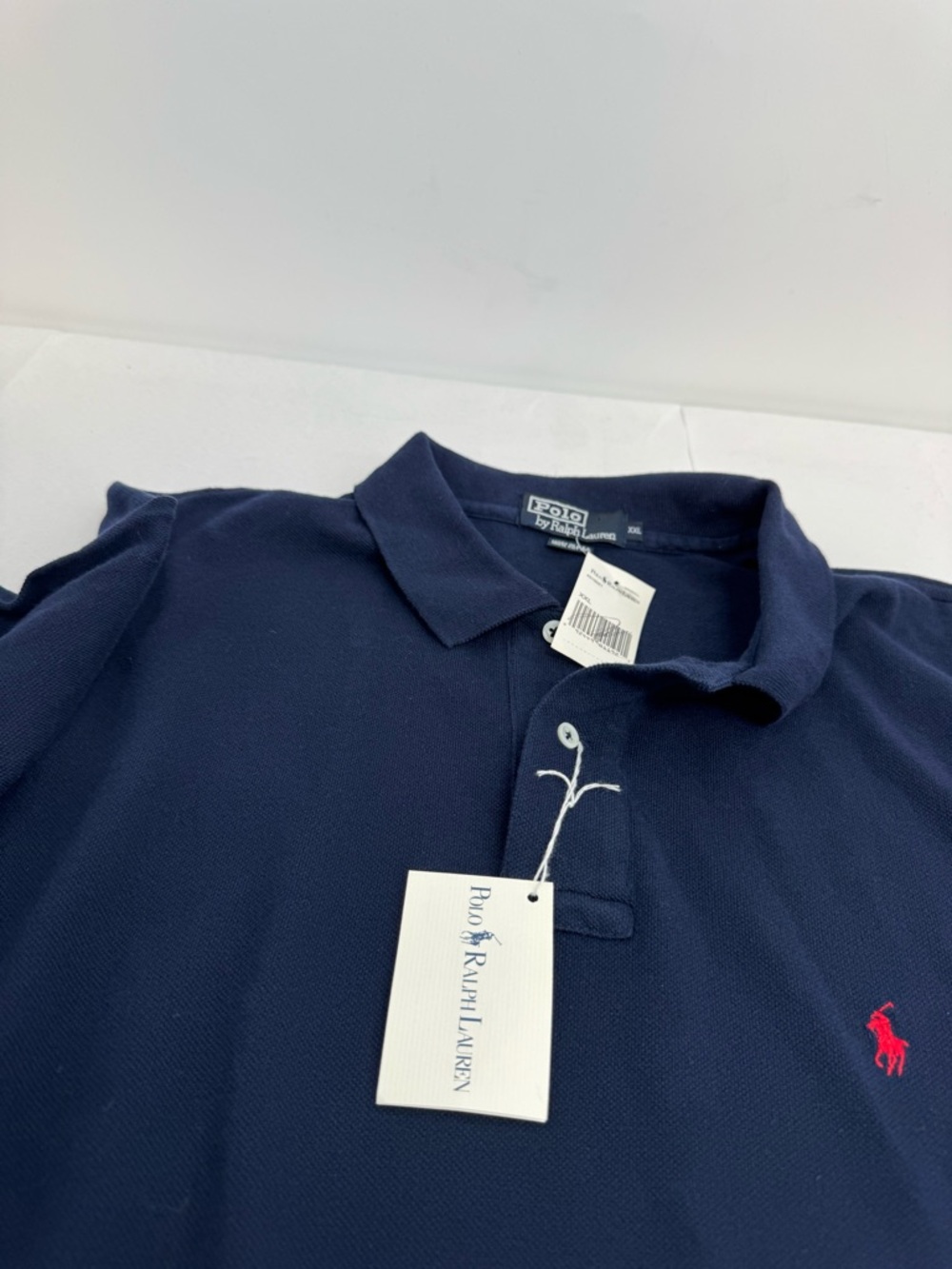 NWT Vintage Polo Ralph Lauren Polo Shirt Men’s XXL Navy Blue Embroidered Pony - Picture 4 of 7